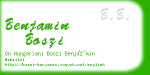 benjamin boszi business card